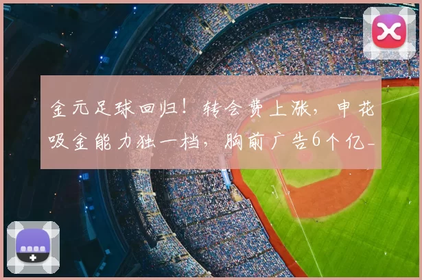 金元足球回归！转会费上涨，申花吸金能力独一档，胸前广告6个亿_中超_马塔_边锋